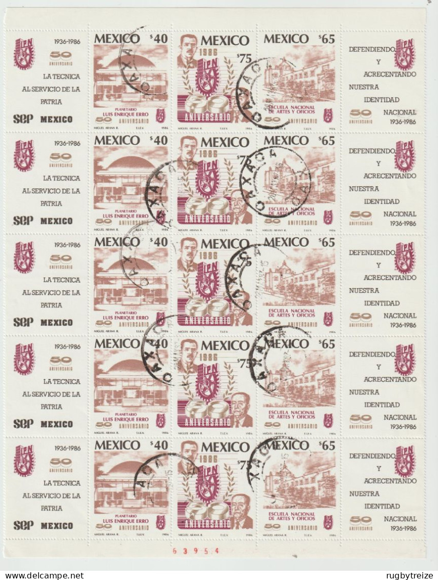 6208 - FEUILLE NUMEROTEE - MEXIQUE MEXICO 1986 OAXACA - Mexico