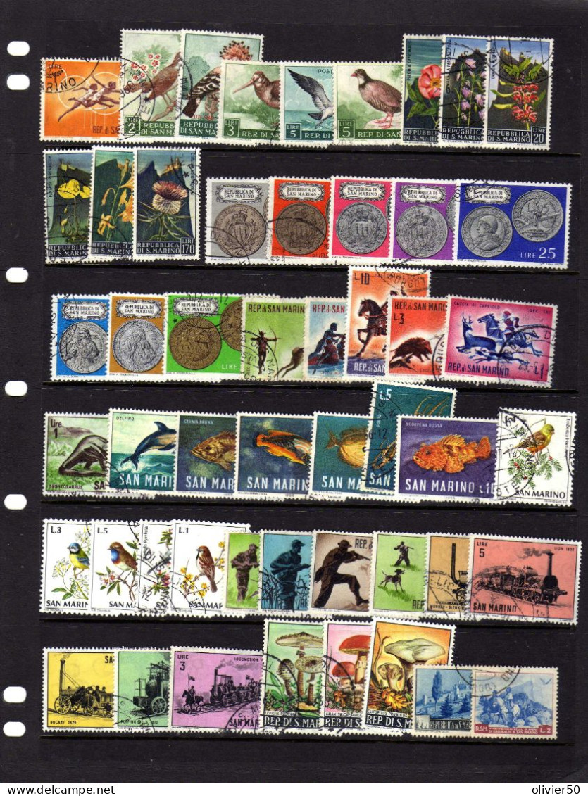 Saint- Marin - Flore - Faune- Transports -Monnaies - Chasse  Obliteres - Used Stamps