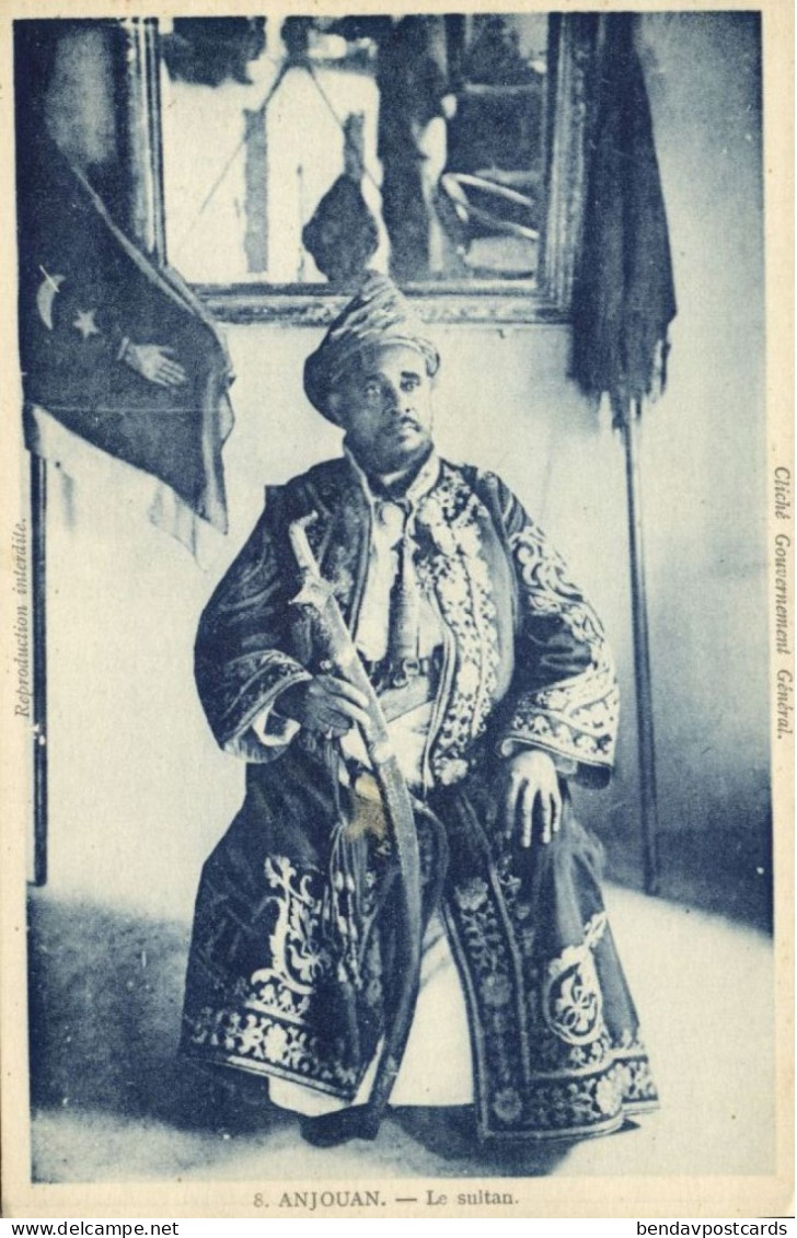 Comoros, ANJOUAN, Sultan Saïd Mohamed (1910s) Postcard (3) - Komoren