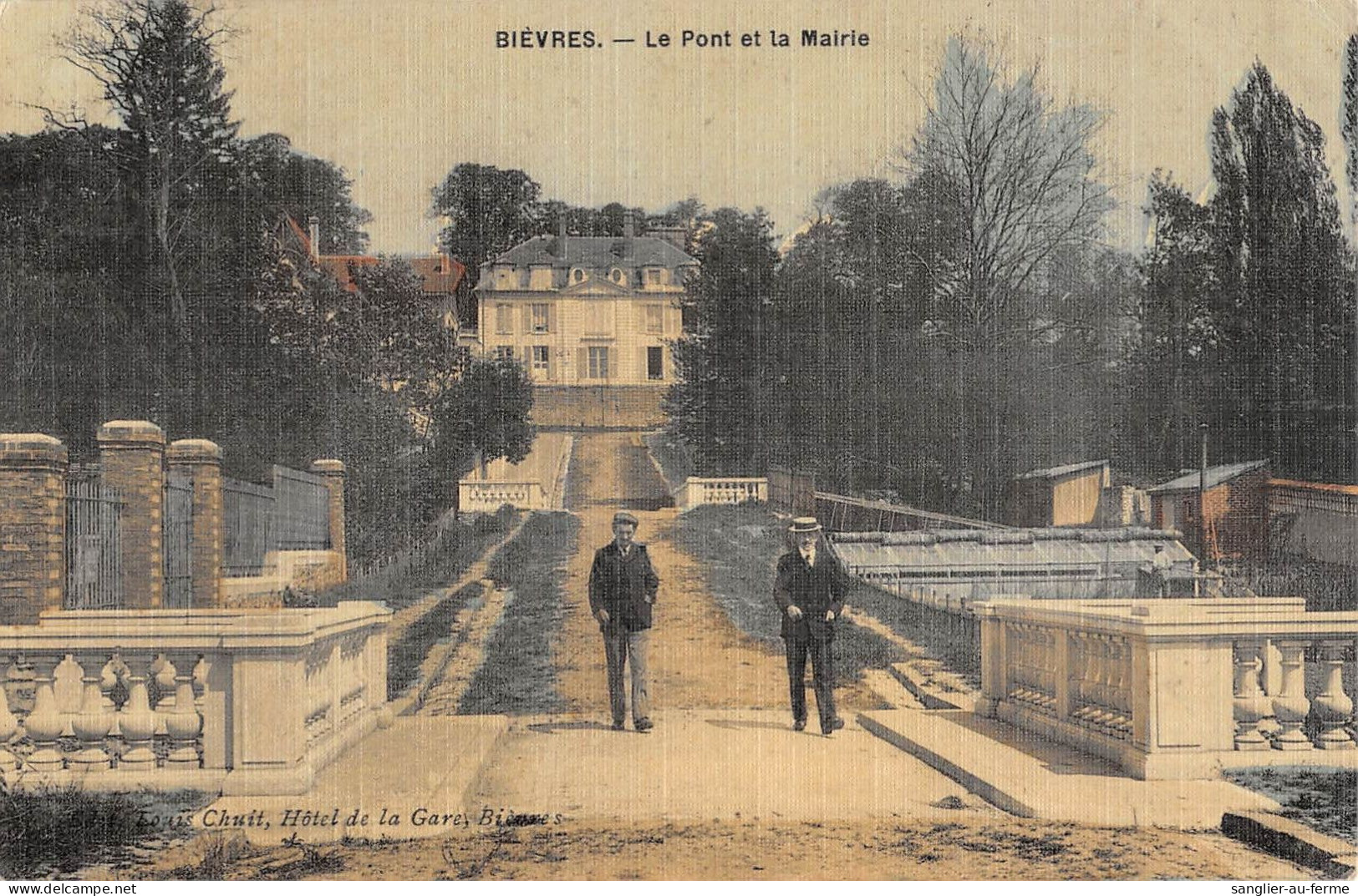 CPA 91 BIEVRES / LE PONT DE LA MAIRIE / Cpa Toilée - Bievres