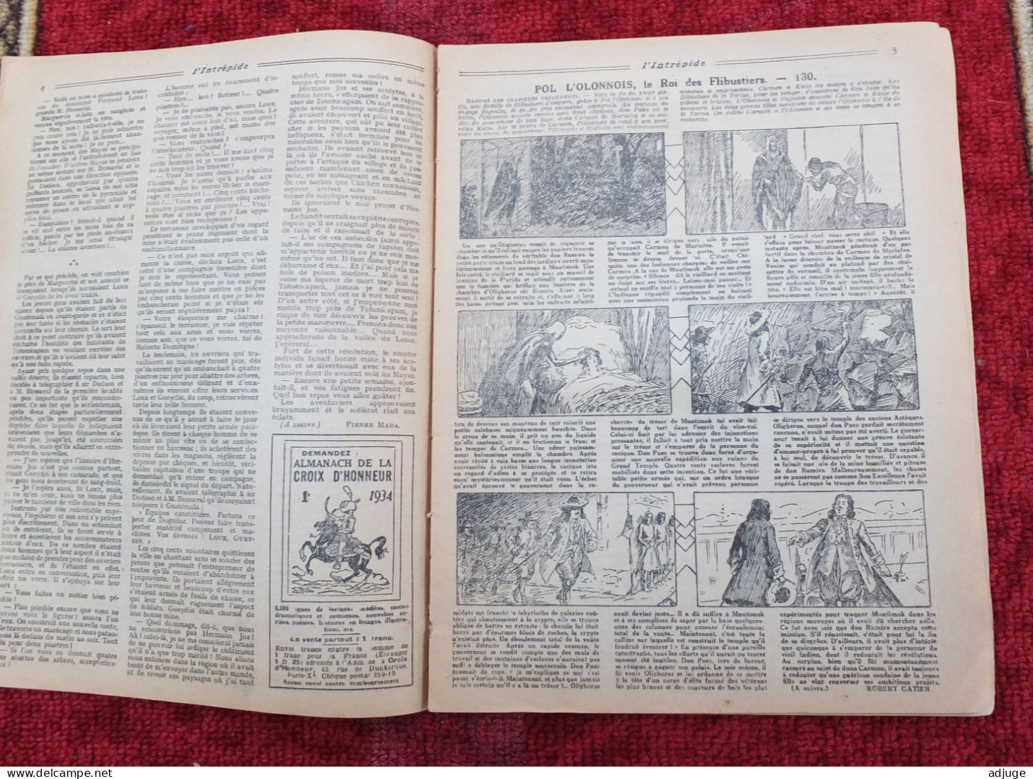 L'INTRÉPIDE -  N° 1211- 5 Novembre 1933* AVENTURES- SPORTS-VOYAGES - Le Rôdeur Des Nuits Sans Lune * 7 Scans** - L'Intrépide