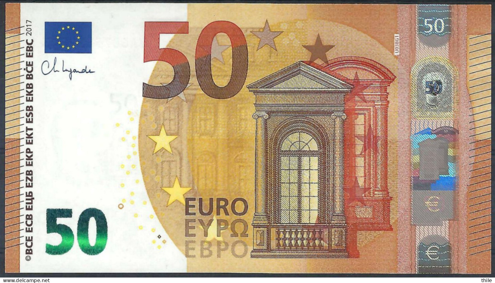 FRANCE - 50 € - UA - U038 G1 - UNC - Lagarde - 50 Euro