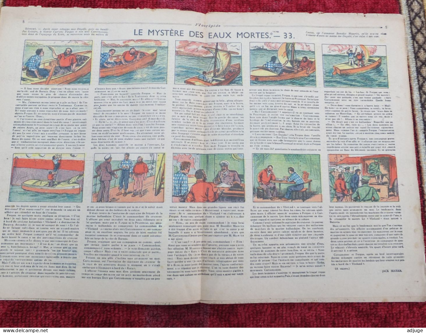 L'INTRÉPIDE -  N° 1351 * 12 Juillet  1936 * AVENTURES- SPORTS-VOYAGES - La PIEUVRE * 4 Scans* NON MASSICOTÉ* - L'Intrépide