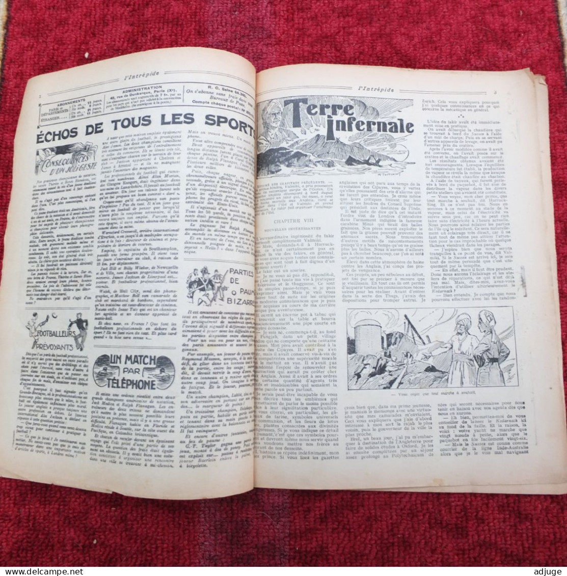 L'INTRÉPIDE -  N° 1369 * 15 Novembre 1936 * AVENTURES- SPORTS-VOYAGES - INONDATION SOUS LES TROPIQUES* 9 Scans* - L'Intrepido