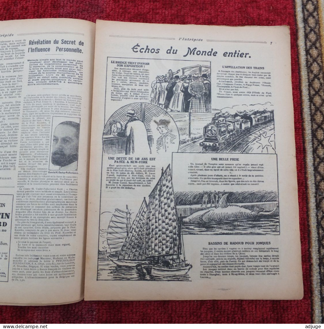 L'INTRÉPIDE -  N° 1369 * 15 Novembre 1936 * AVENTURES- SPORTS-VOYAGES - INONDATION SOUS LES TROPIQUES* 9 Scans* - L'Intrepido