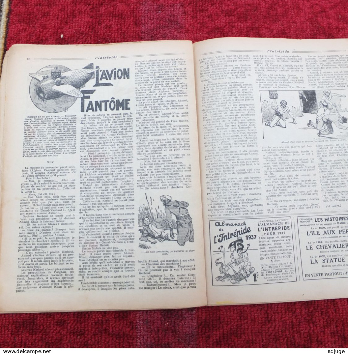 L'INTRÉPIDE -  N° 1369 * 15 Novembre 1936 * AVENTURES- SPORTS-VOYAGES - INONDATION SOUS LES TROPIQUES* 9 scans*