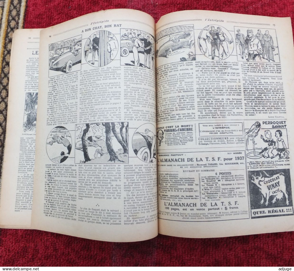 L'INTRÉPIDE -  N° 1369 * 15 Novembre 1936 * AVENTURES- SPORTS-VOYAGES - INONDATION SOUS LES TROPIQUES* 9 scans*