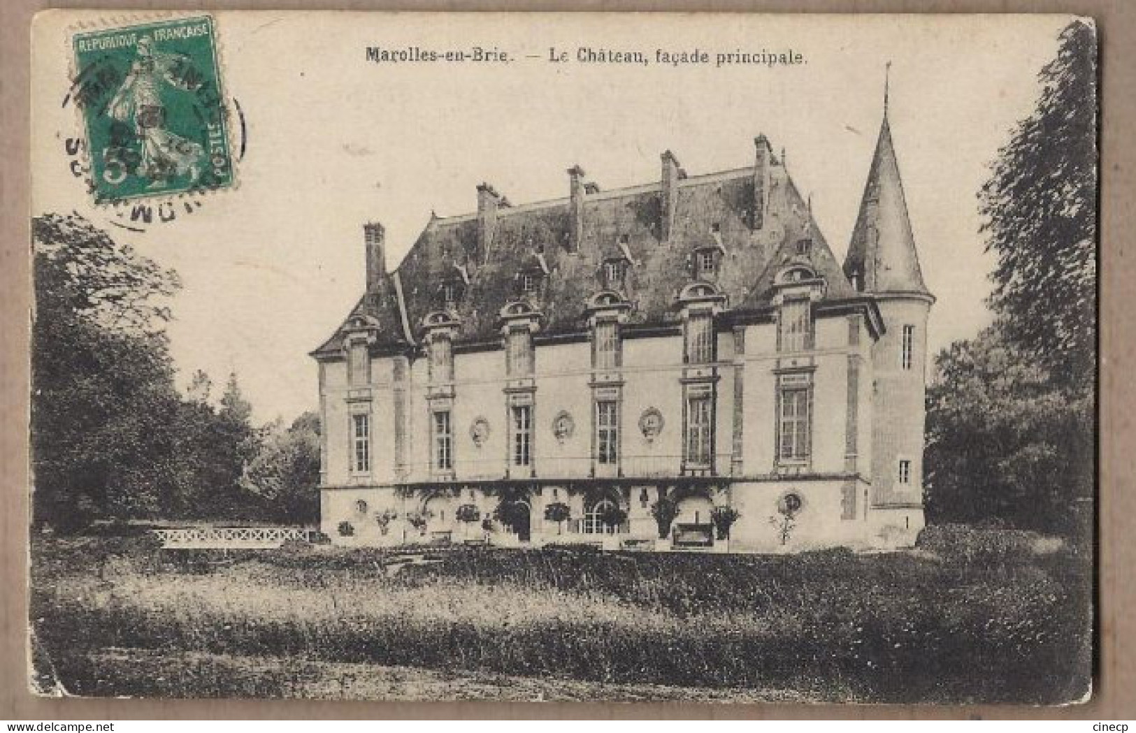 CPA 94 - MAROLLES EN BRIE - Le Château , Façade Principale - TB PLAN EDIFICE + Jolie Oblitération Verso - Marolles En Brie