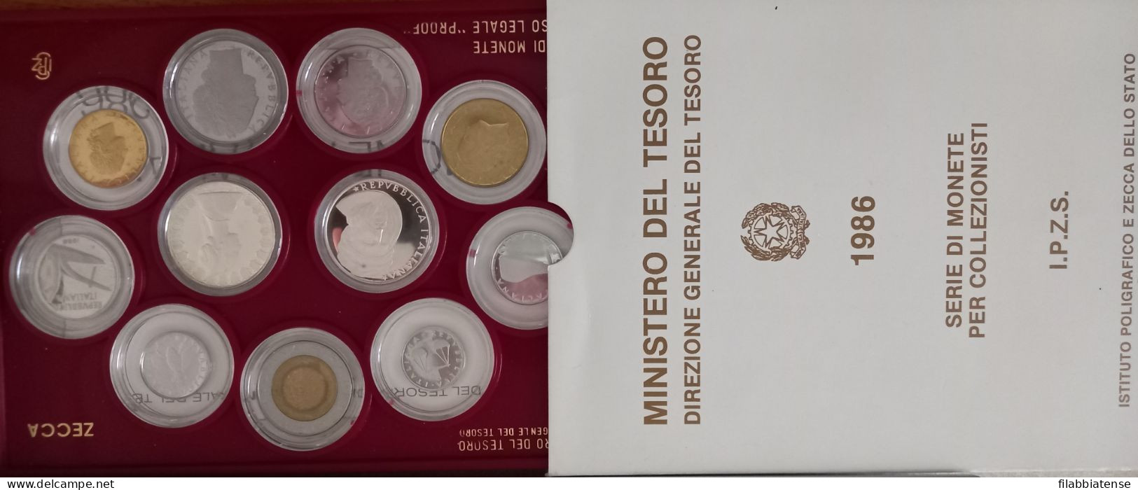 1986 - Italia Divisionale Fondo Specchio    ------ - Mint Sets & Proof Sets