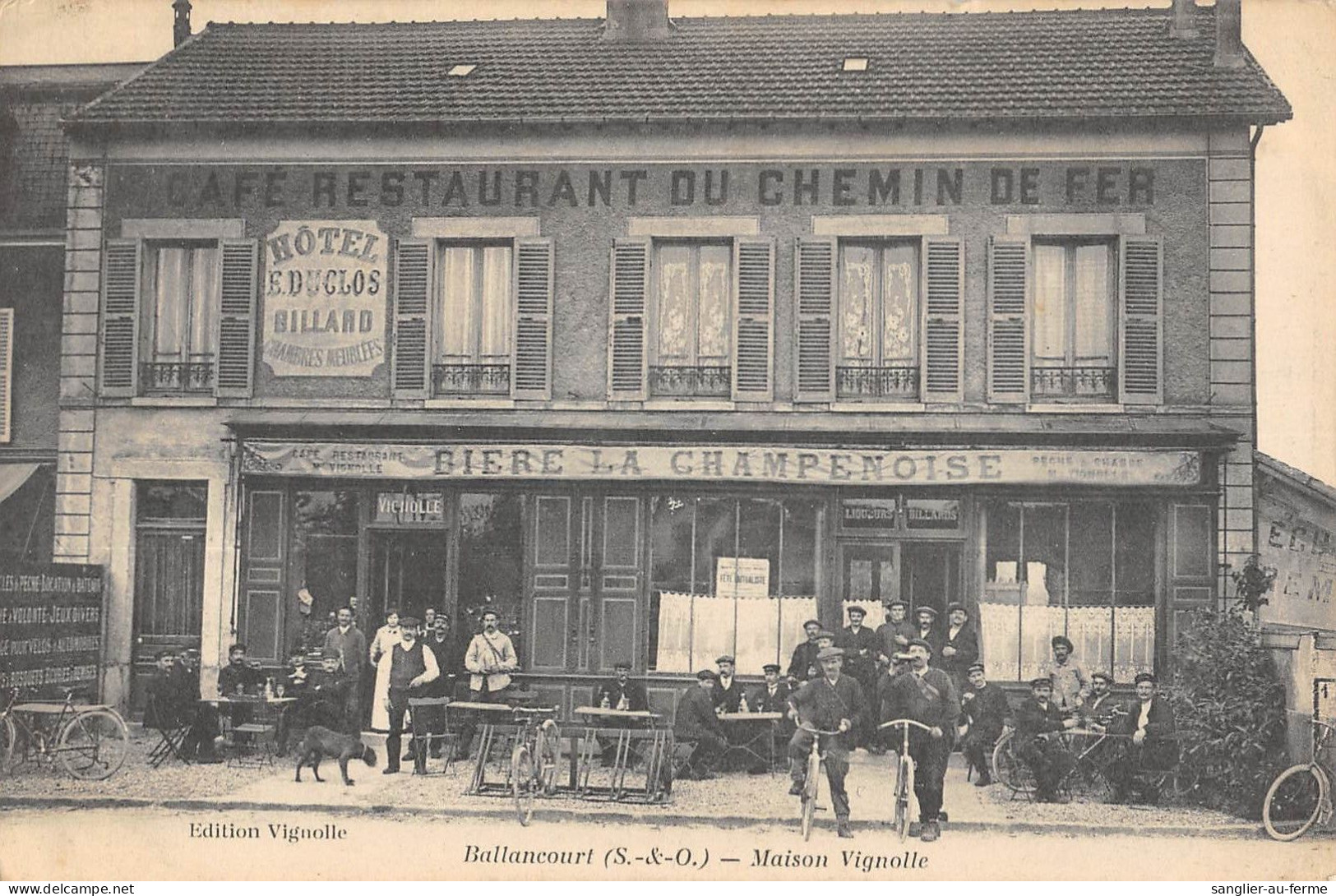 CPA 91 BALLANCOURT / MAISON VIGNOLLE / CAFE / RESTAURANT DU CHEMIN DE FER - Ballancourt Sur Essonne