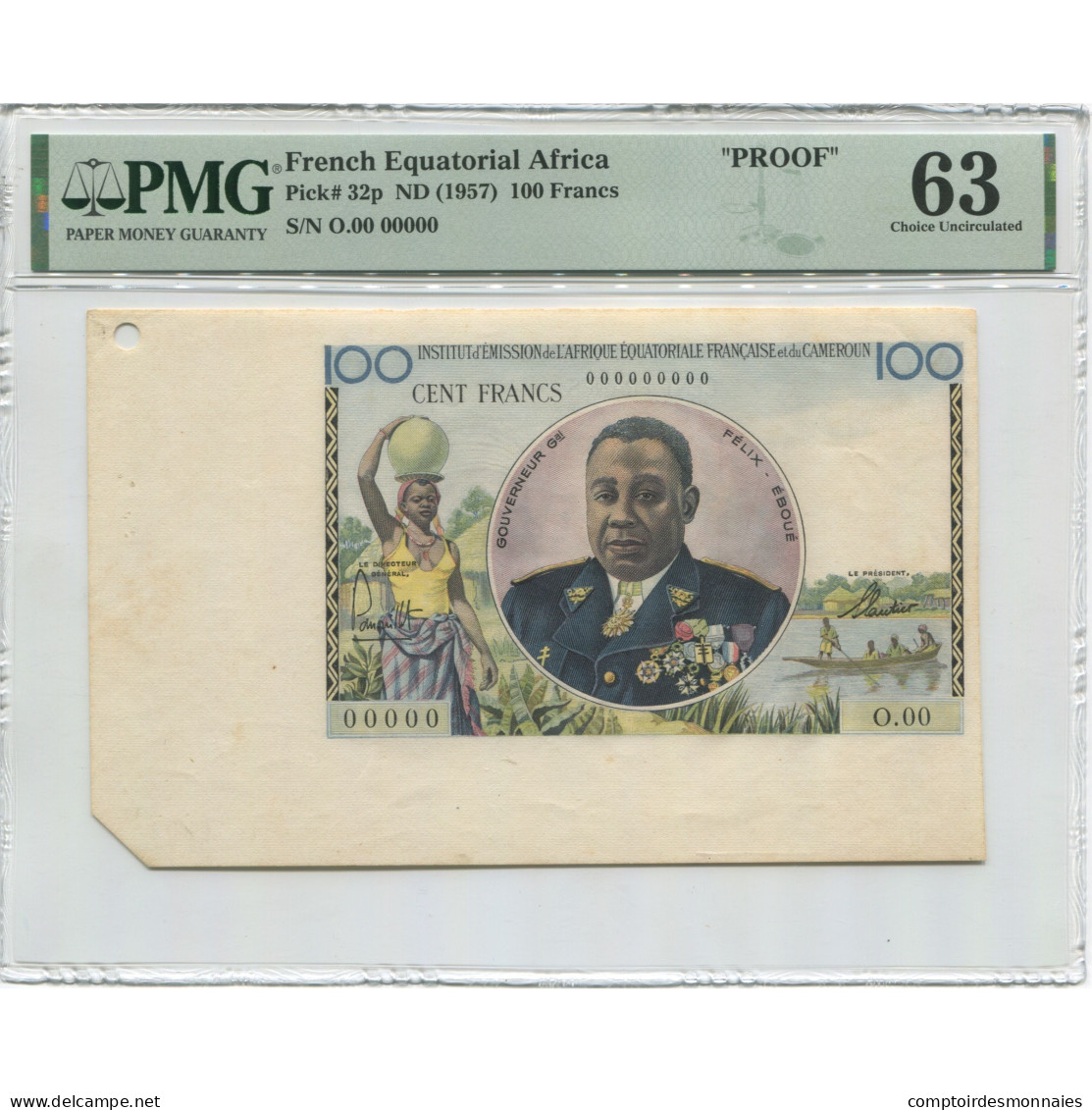 Billet, Afrique-Équatoriale Française, 100 Francs, Undated (1957), Proof - Central African States