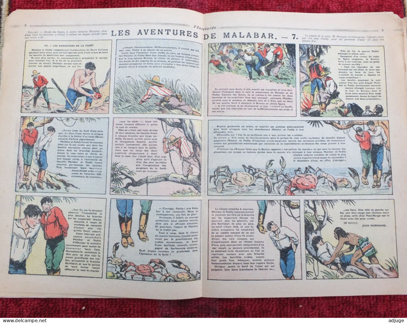 L'INTRÉPIDE -  N° 1372 * 6 Décembre 1936 * AVENTURES- SPORTS-VOYAGES - LE BOUDDHA AUX ÉMERAUDES * 7 Scans* - L'Intrépide