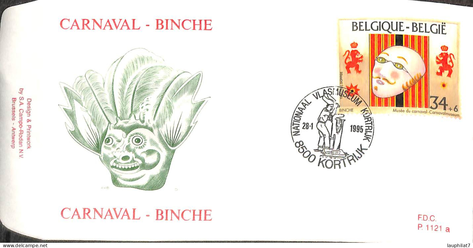 [917697]B/TB//O/Used-Belgique 1995 - 8500 KORTRIJK, Carnaval - Binche - Carnaval