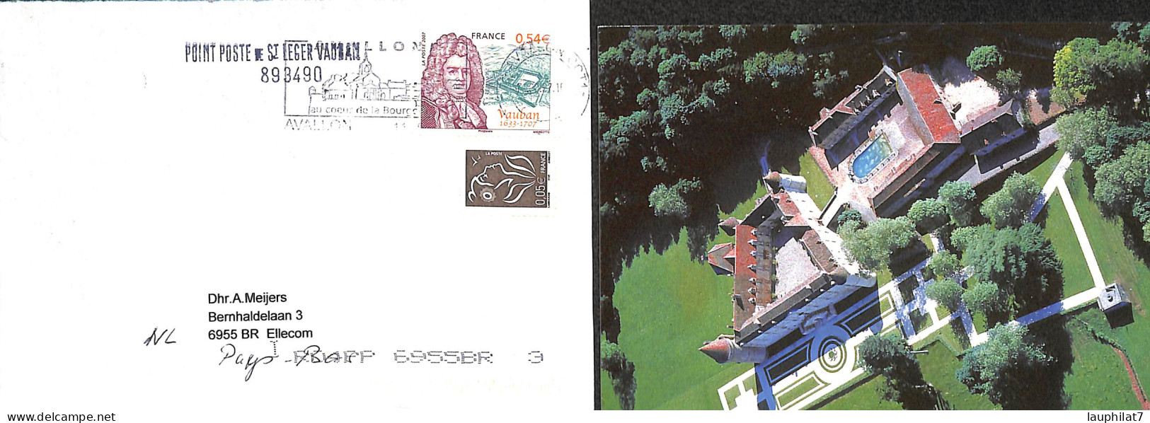 [917904]B/TB//O/Used-France  - AVALLON, Lettre + Carte - Châteaux