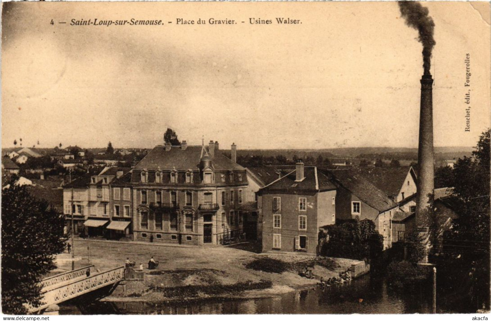 CPA St-Loup-sur-Semouse Place Du Gravier Usines Walser (1273695) - Saint-Loup-sur-Semouse