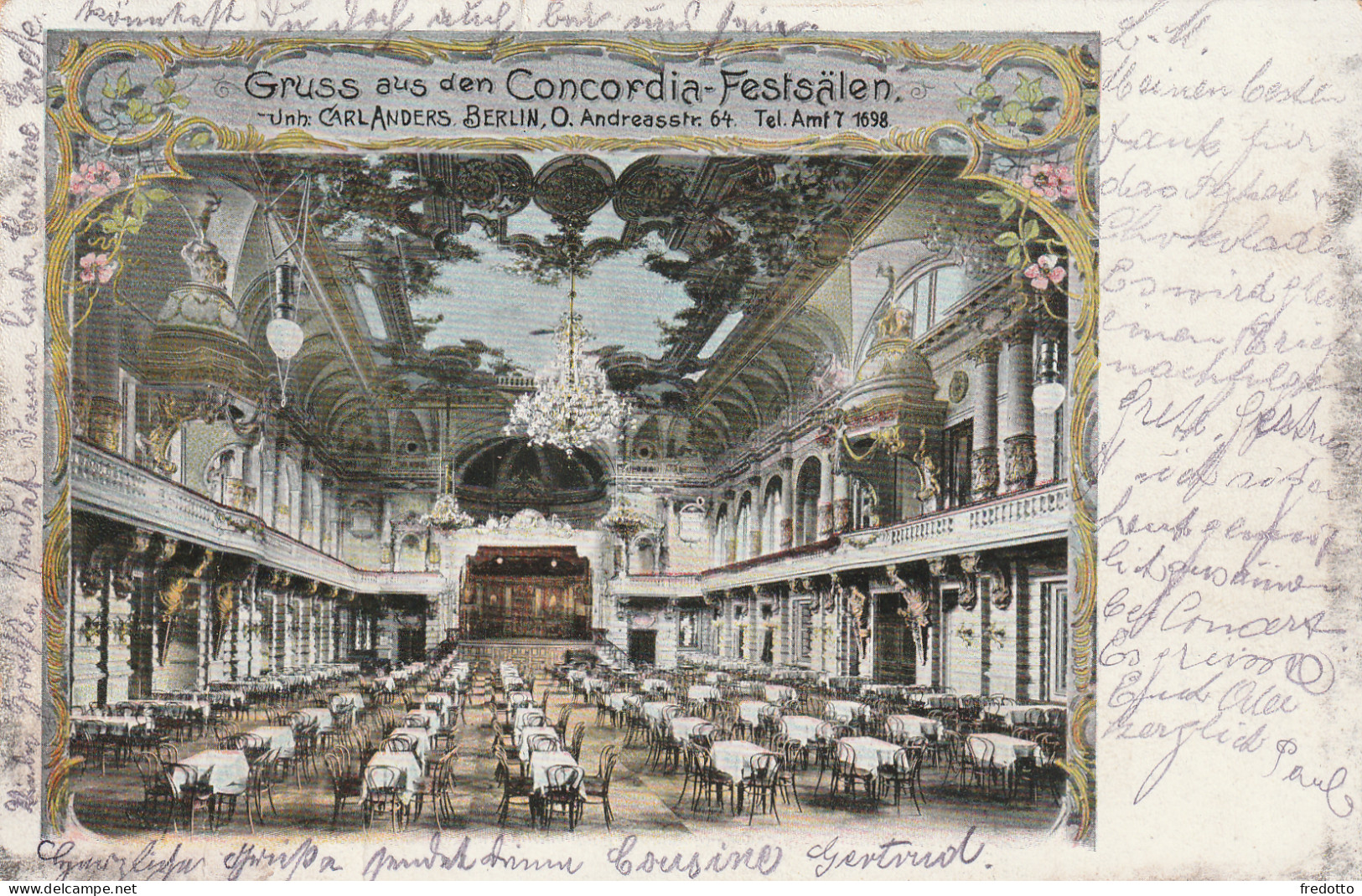 Berlin - Litho - 1906 - Gruss Aus Den Concordia Festsälen. - Rixdorf