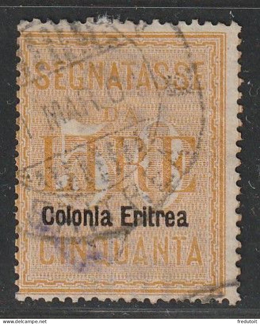 ERYTHREE - Timbres Taxe N°12 Obl (1904) 50 L Jaune - Eritrea