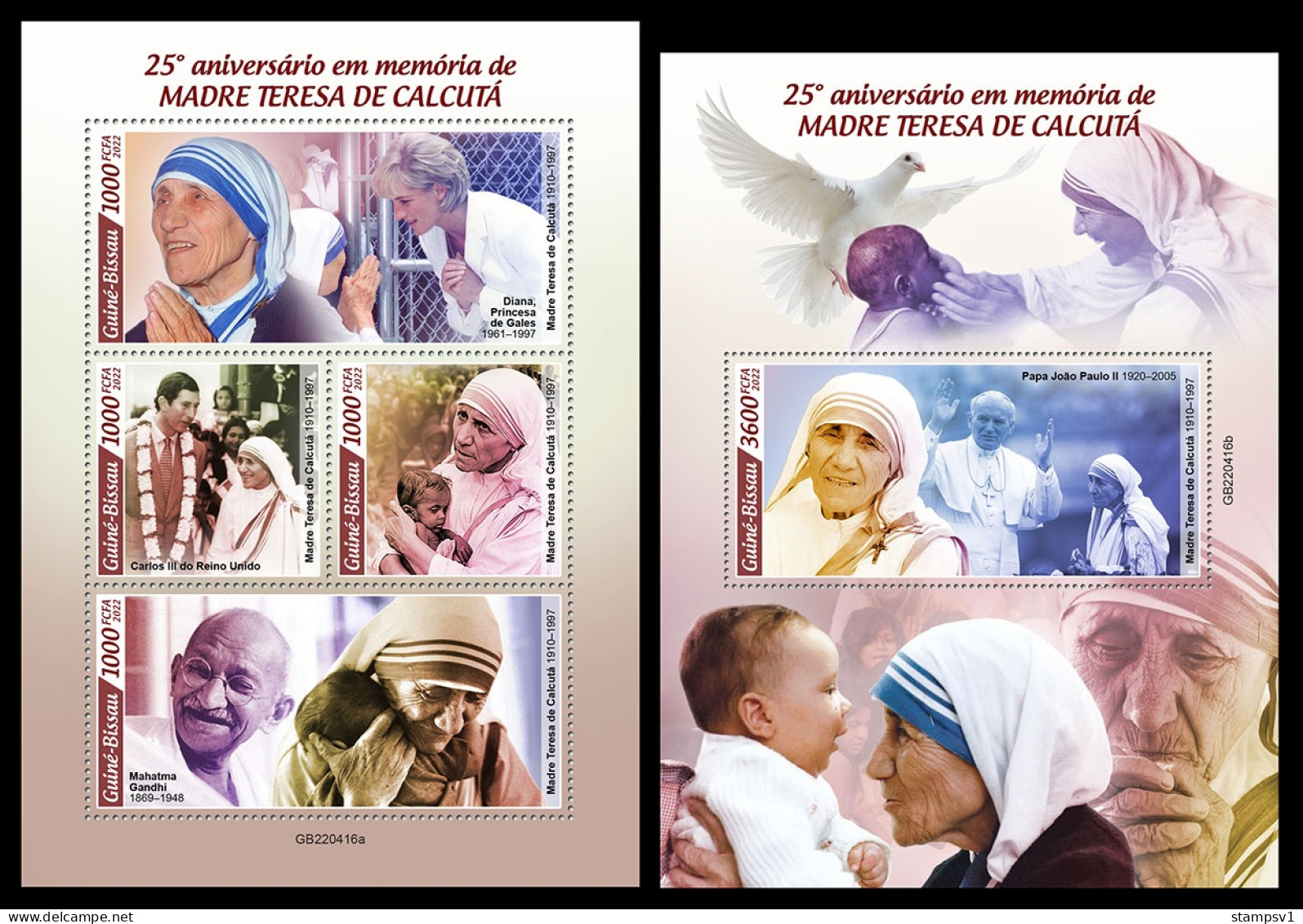 Guinea Bissau  2022 Mother Teresa.  (416) OFFICIAL ISSUE - Moeder Teresa