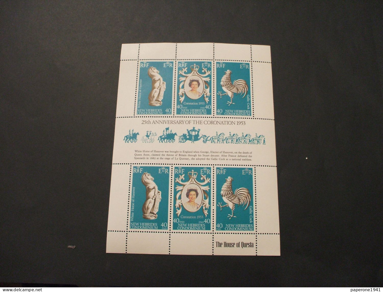 NUOVE HEBRIDI-NEW HEBRIDES - BF 1978 REGINA/UCCELLO/... 3 + 3 VALORI - NUOVI(++) - Blocks & Sheetlets