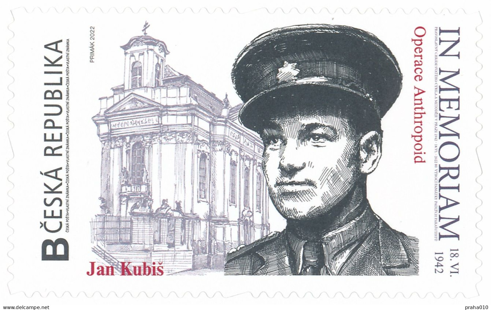 Czech Rep. / My Own Stamps (2022) 1400: IN MEMORIAM 1942 - Jan Kubis (1913-1942) Operation Anthropoid / WW2 - Unused Stamps