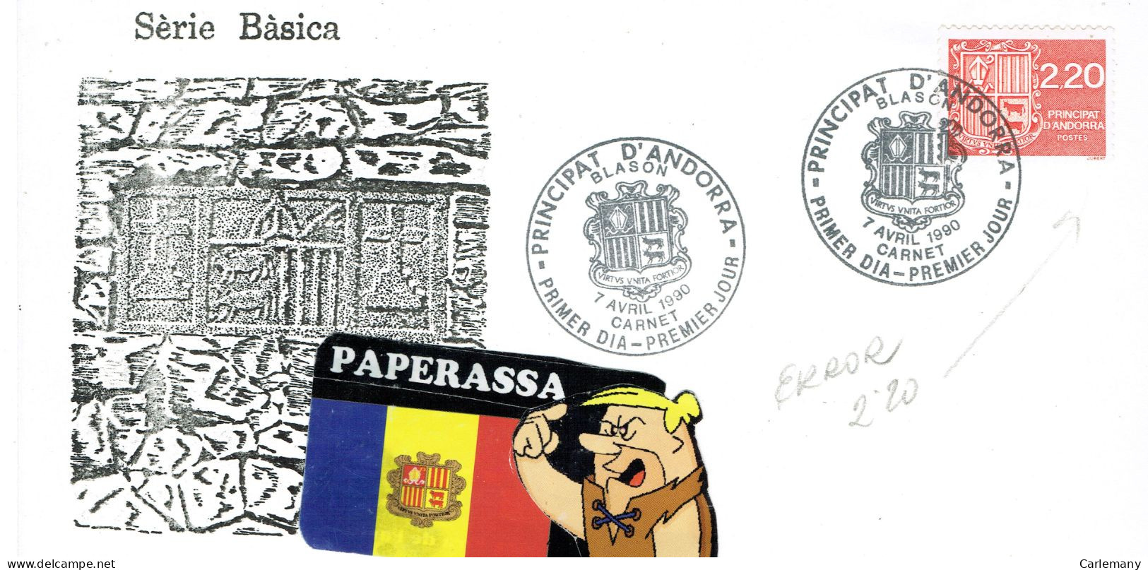 Sobre Enveloppe  RARE Error Du Date. Premier Jour 1990(Cancelation) Avectimbre 1988. - Maschinenstempel (EMA)