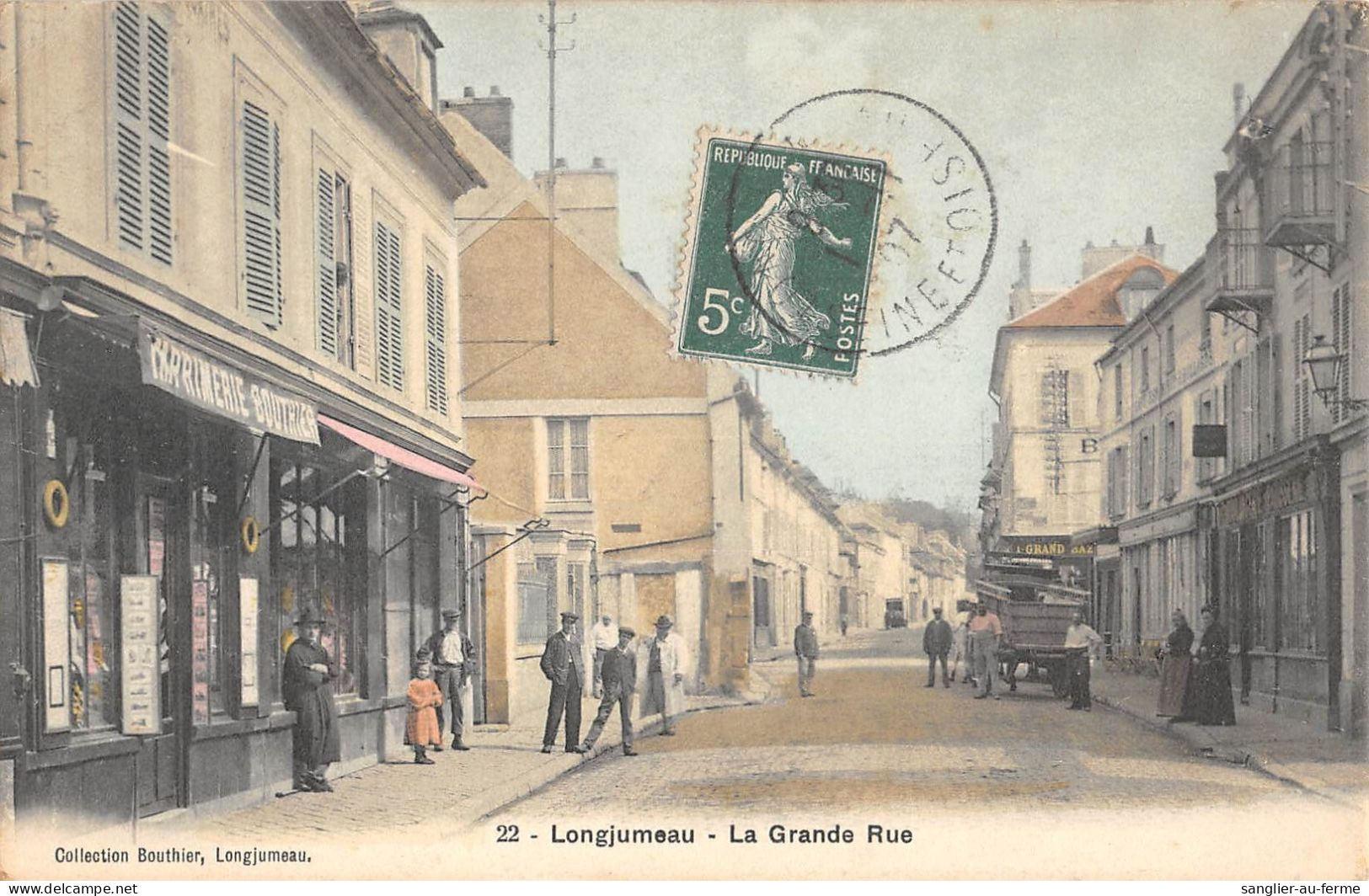 CPA 91 LONGJUMEAU / LA GRANDE RUE / IMPRIMERIE BOUTHIER - Longjumeau