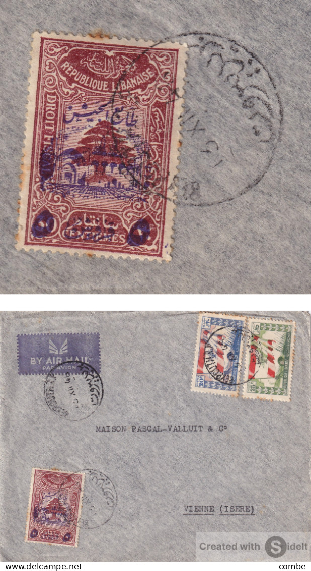 LETTRE GRAND LIBAN. BEYROUTH 1946. C.EYNARD. ARMEE LIBANAISE N° 201B. POUR LA FRANCE  / 1321 - Covers & Documents