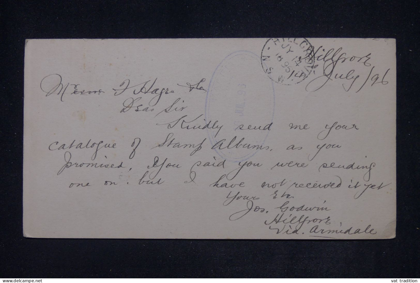 NEW SOUTH WALES - Entier Postal De Hillgrove Pour Sydney En 1896 - L 142359 - Cartas & Documentos