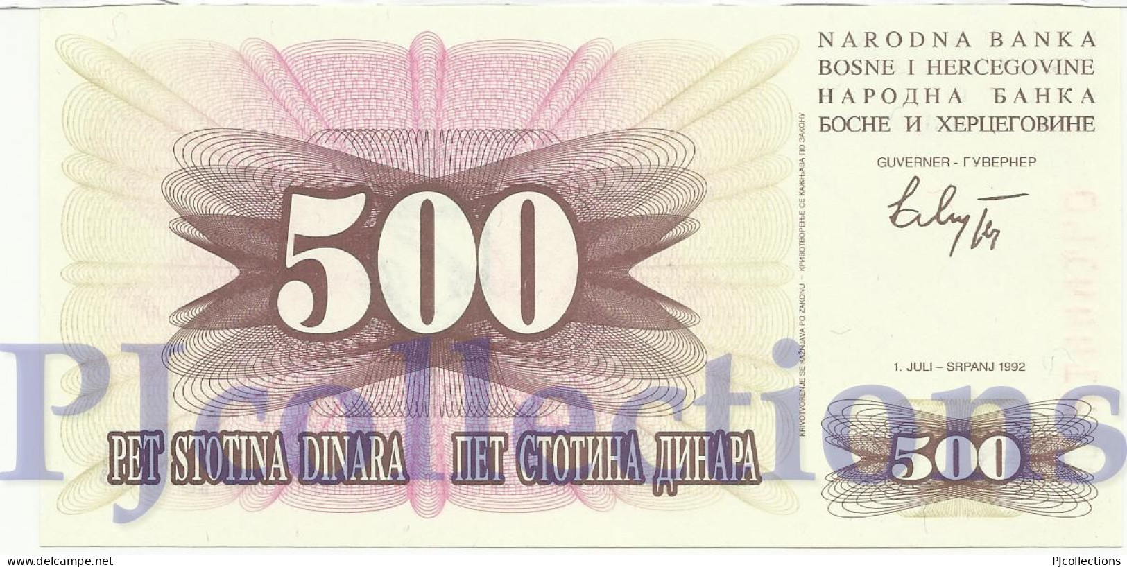 BOSNIA HERZEGOVINA 500 DINARA 1992 PICK 14a UNC - Bosnie-Herzegovine