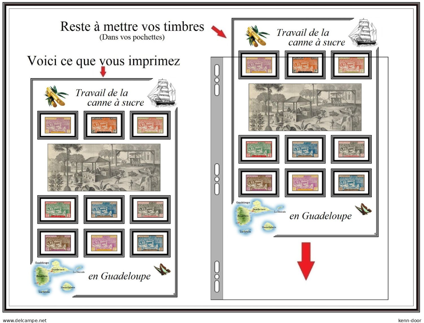 GUADELOUPE  Albums de timbres à imprimer   EDITION 2023