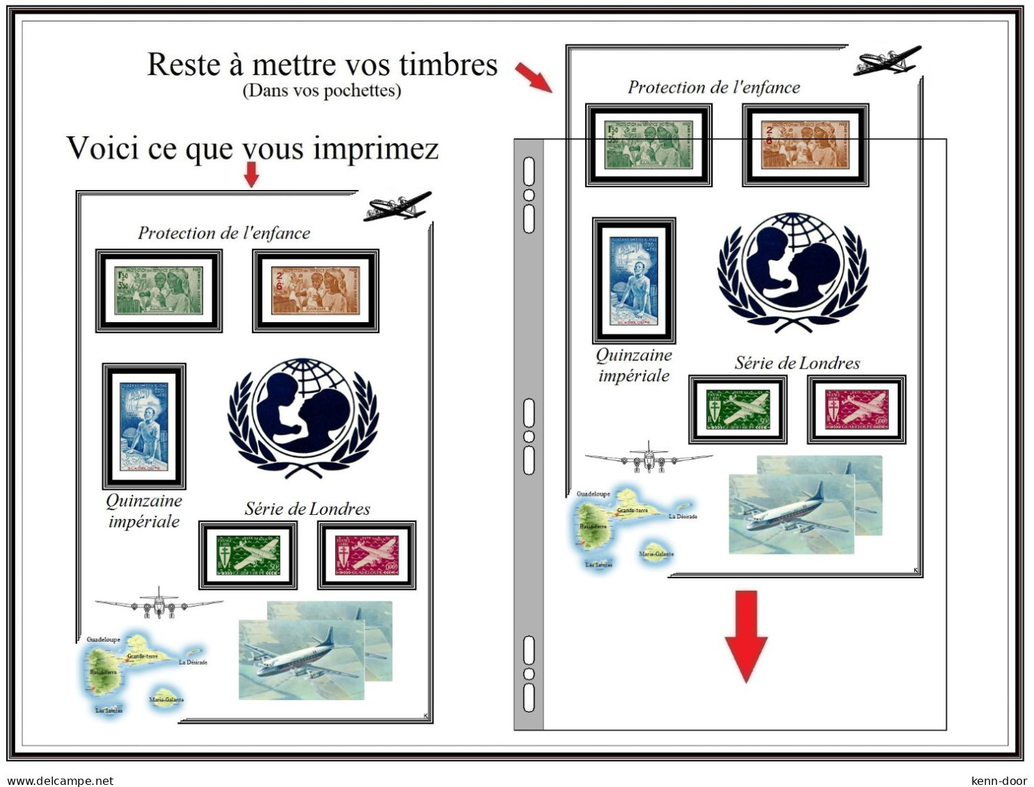 GUADELOUPE  Albums de timbres à imprimer   EDITION 2023