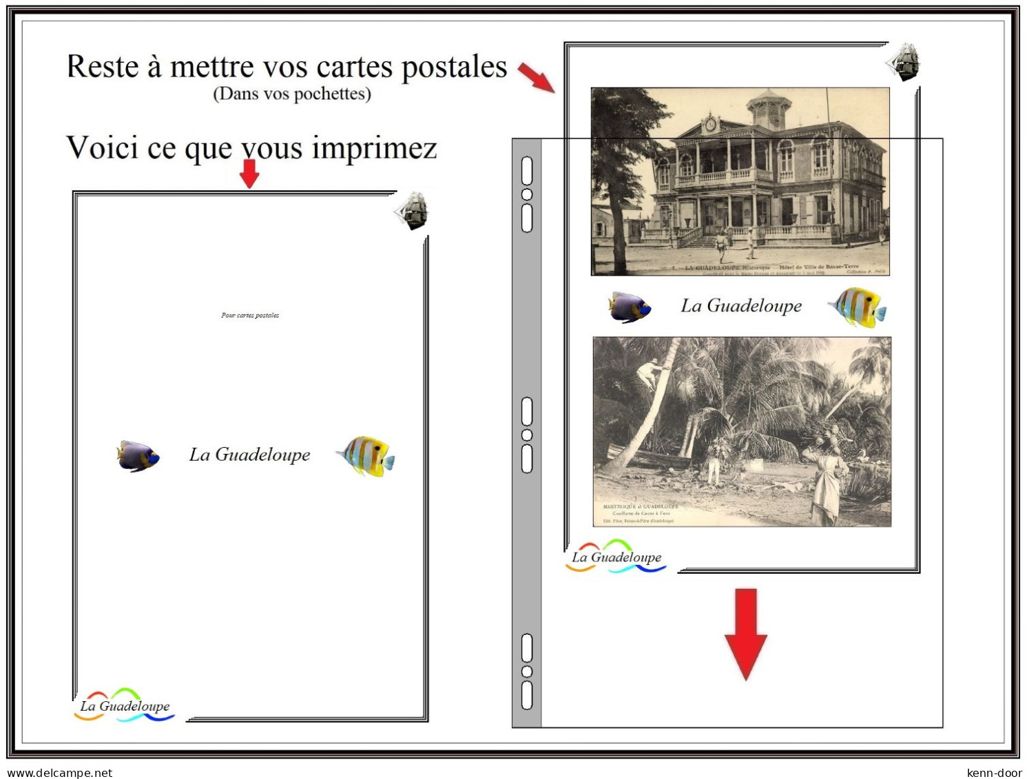 GUADELOUPE  Albums de timbres à imprimer   EDITION 2023