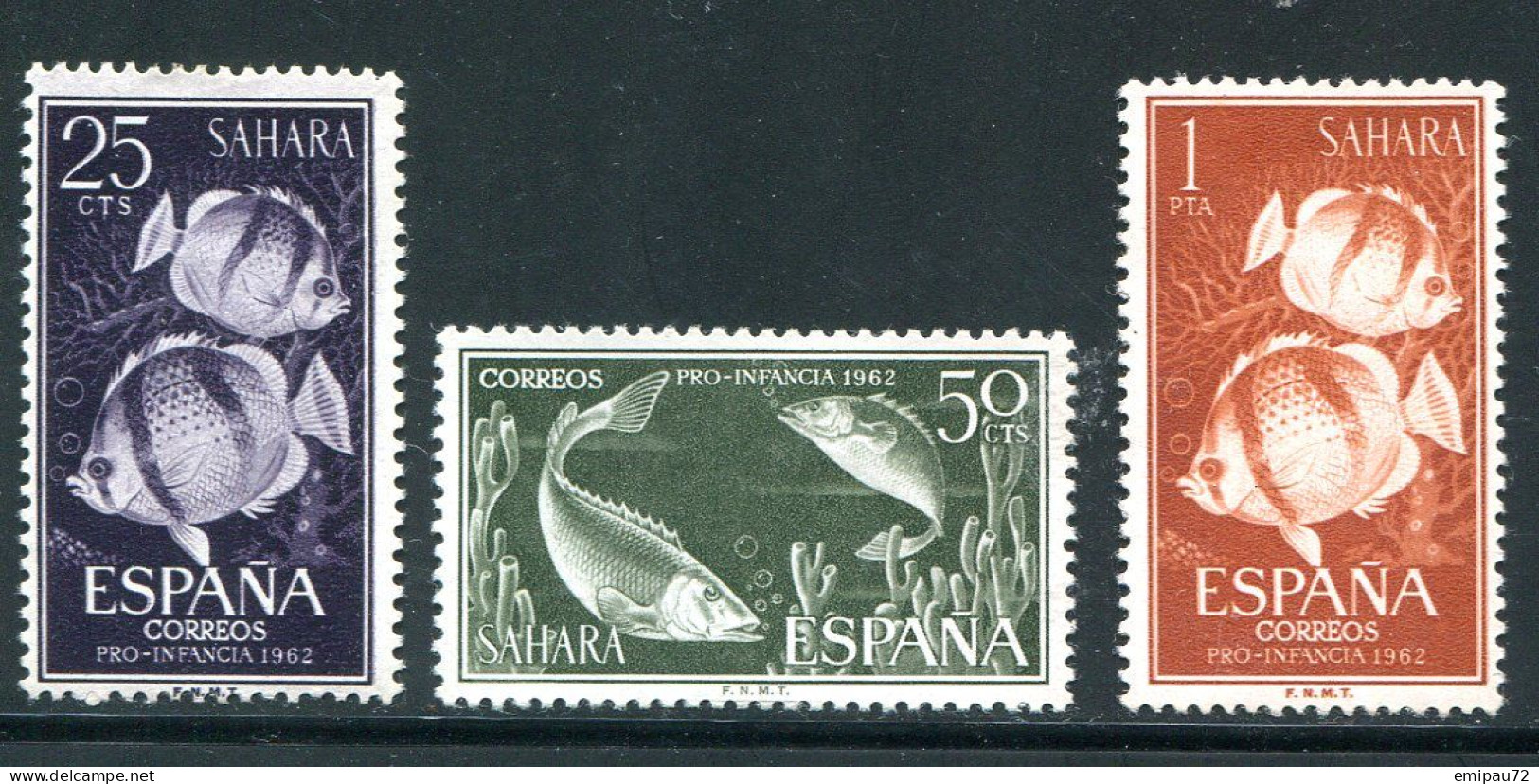 SAHARA ESPAGNOL- Y&T N°195 à 197- Neufs Avec Charnière * (poissons) - Sahara Español