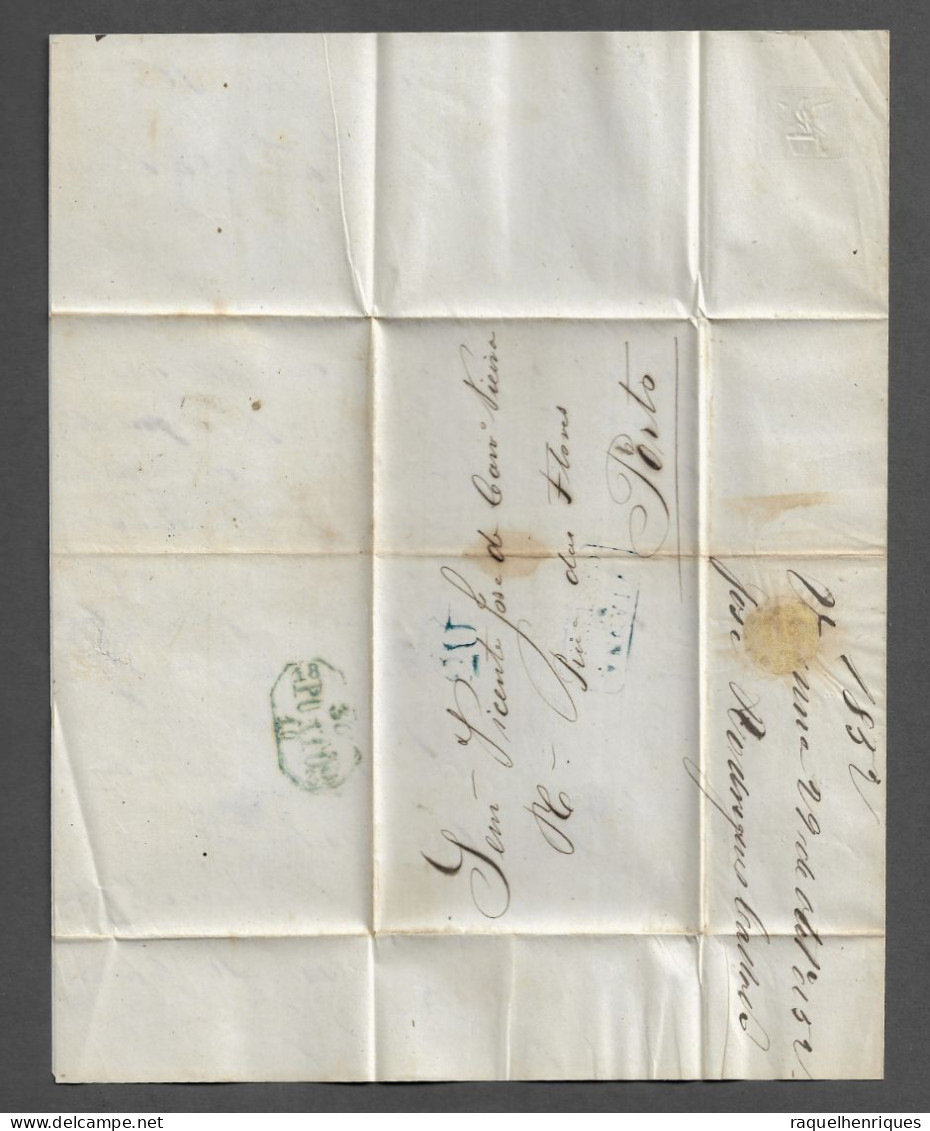 PORTUGAL PRE PHILATELIC LETTER - 1852 VIANA DO CASTELO - PORTO (PLB#02) - ...-1853 Vorphilatelie