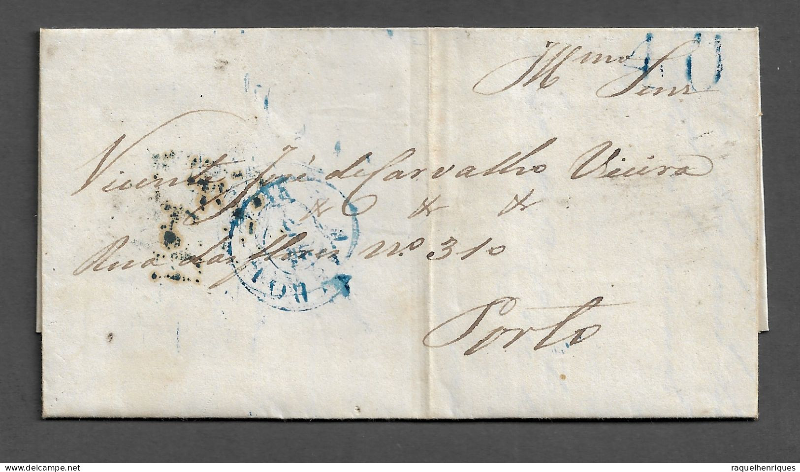 PORTUGAL PRE PHILATELIC LETTER - 1853 LISBOA ? - PORTO (PLB#02) - ...-1853 Prefilatelia