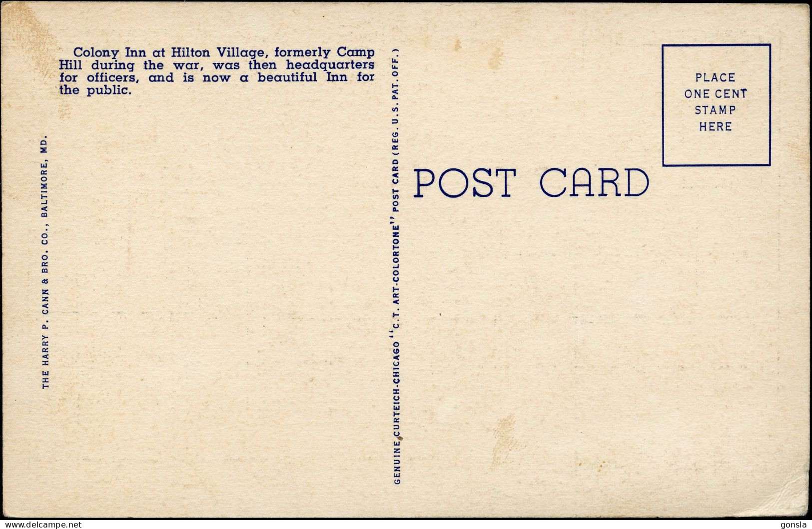 NEWPORT NEWS 1940 "Colony Inn – Hilton Village" - Newport News