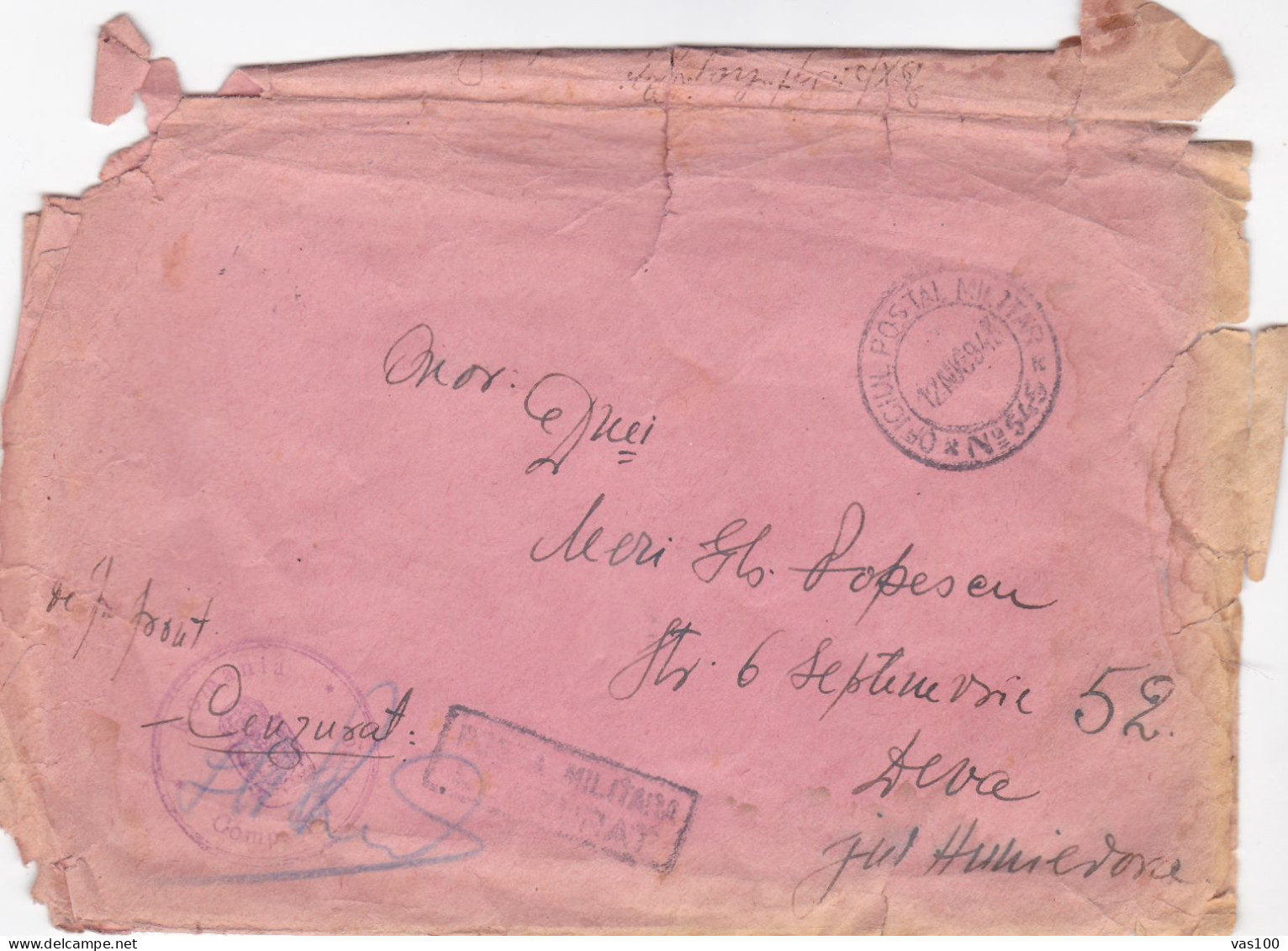 Romania, 1943, WWII Military Censored CENSOR ,COVERS  POSTMARK OPM #545 - 2de Wereldoorlog (Brieven)