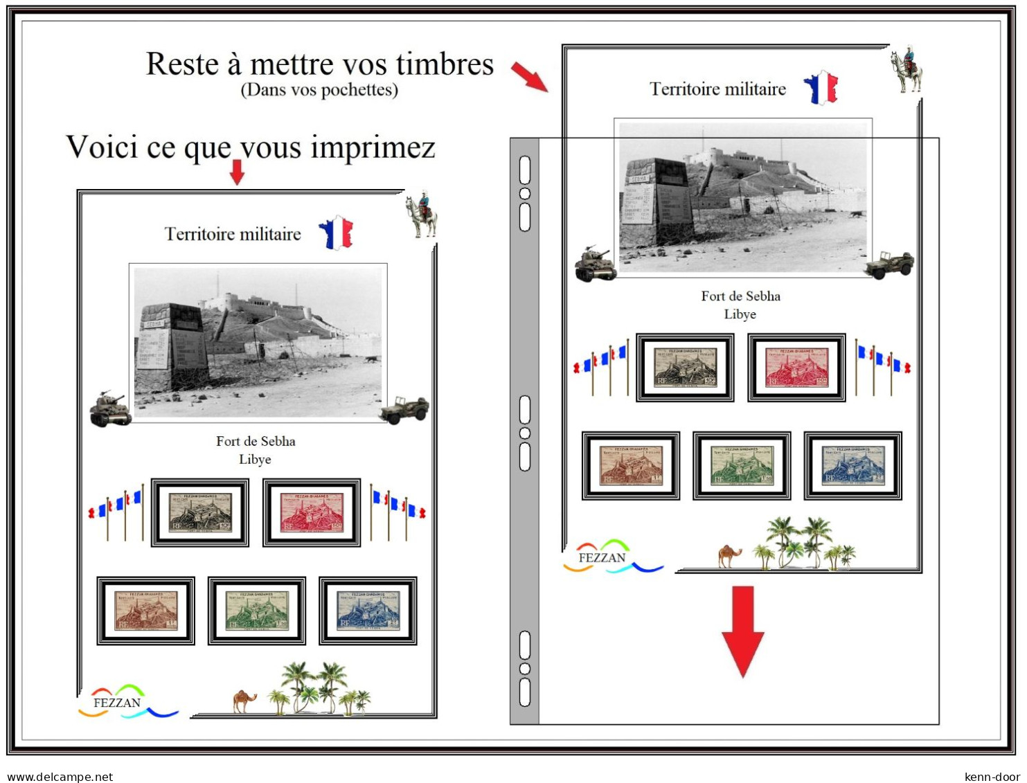 Albums De Timbres à Imprimer Soi-même  FEZZAN GHADAMES - Otros & Sin Clasificación