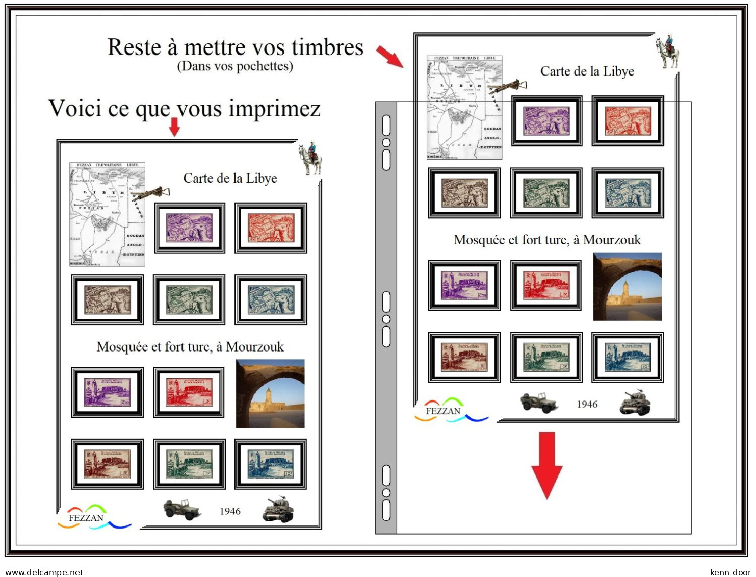 Albums de timbres à imprimer soi-même  FEZZAN GHADAMES