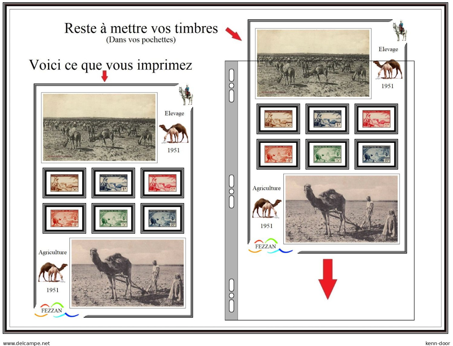 Albums de timbres à imprimer soi-même  FEZZAN GHADAMES