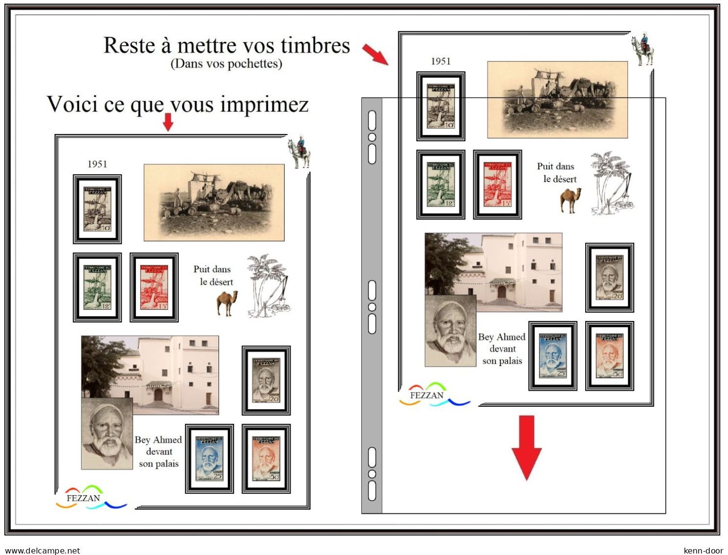 Albums de timbres à imprimer soi-même  FEZZAN GHADAMES