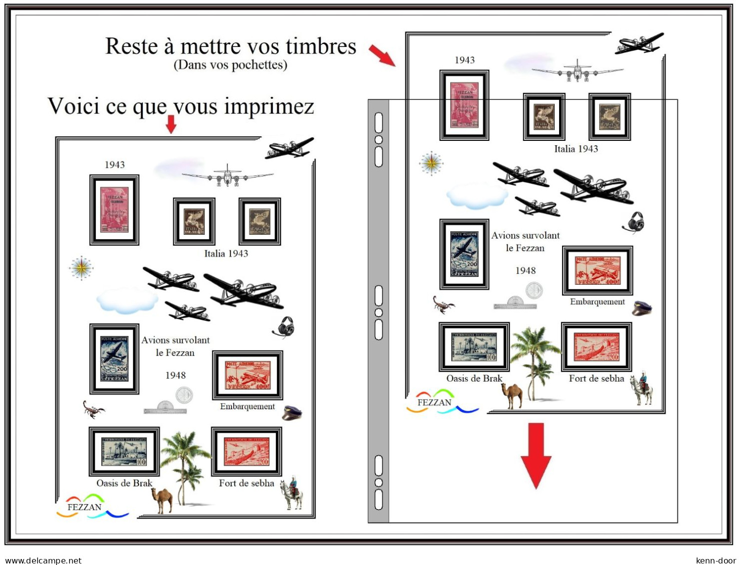 Albums de timbres à imprimer soi-même  FEZZAN GHADAMES