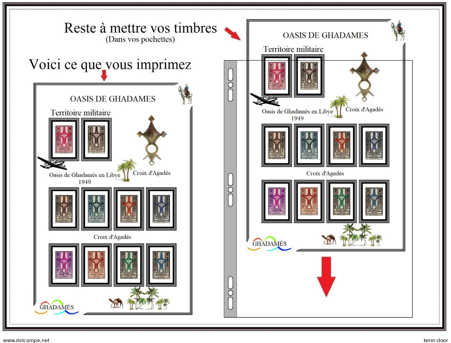 Albums de timbres à imprimer soi-même  FEZZAN GHADAMES