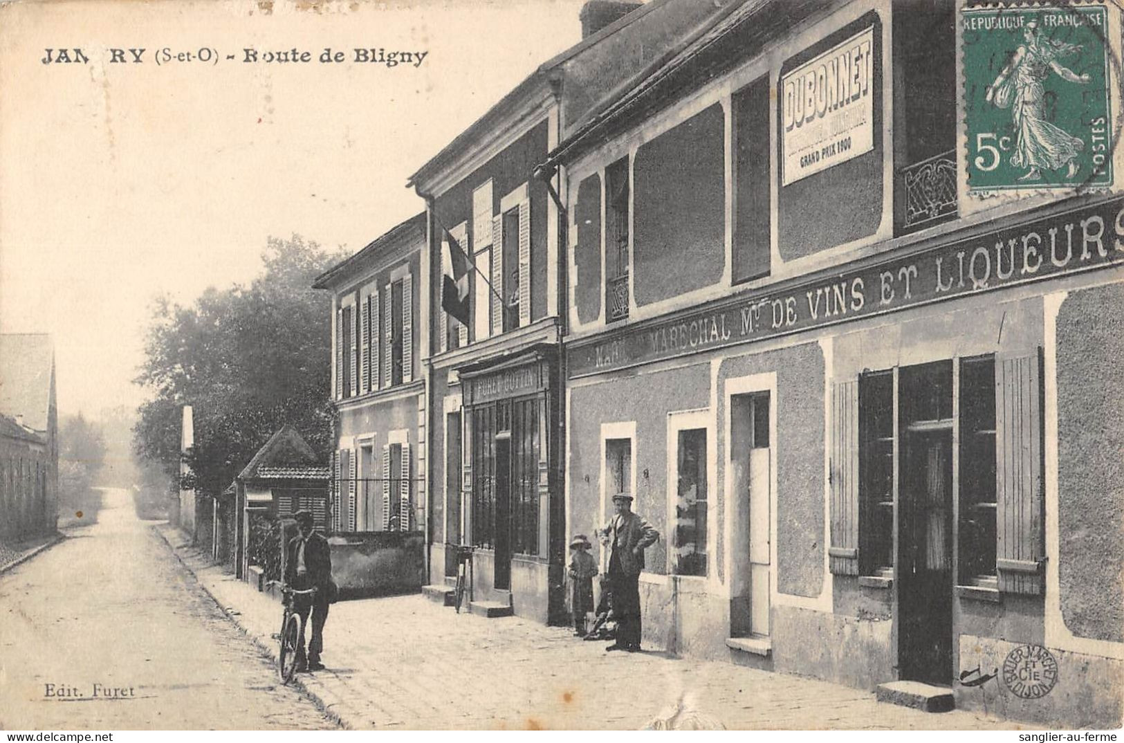 CPA 91 JANVRY / ROUTE DE BLIGNY / MARECHAL MARCHAND DE VINS ET LIQUEURS - Autres & Non Classés