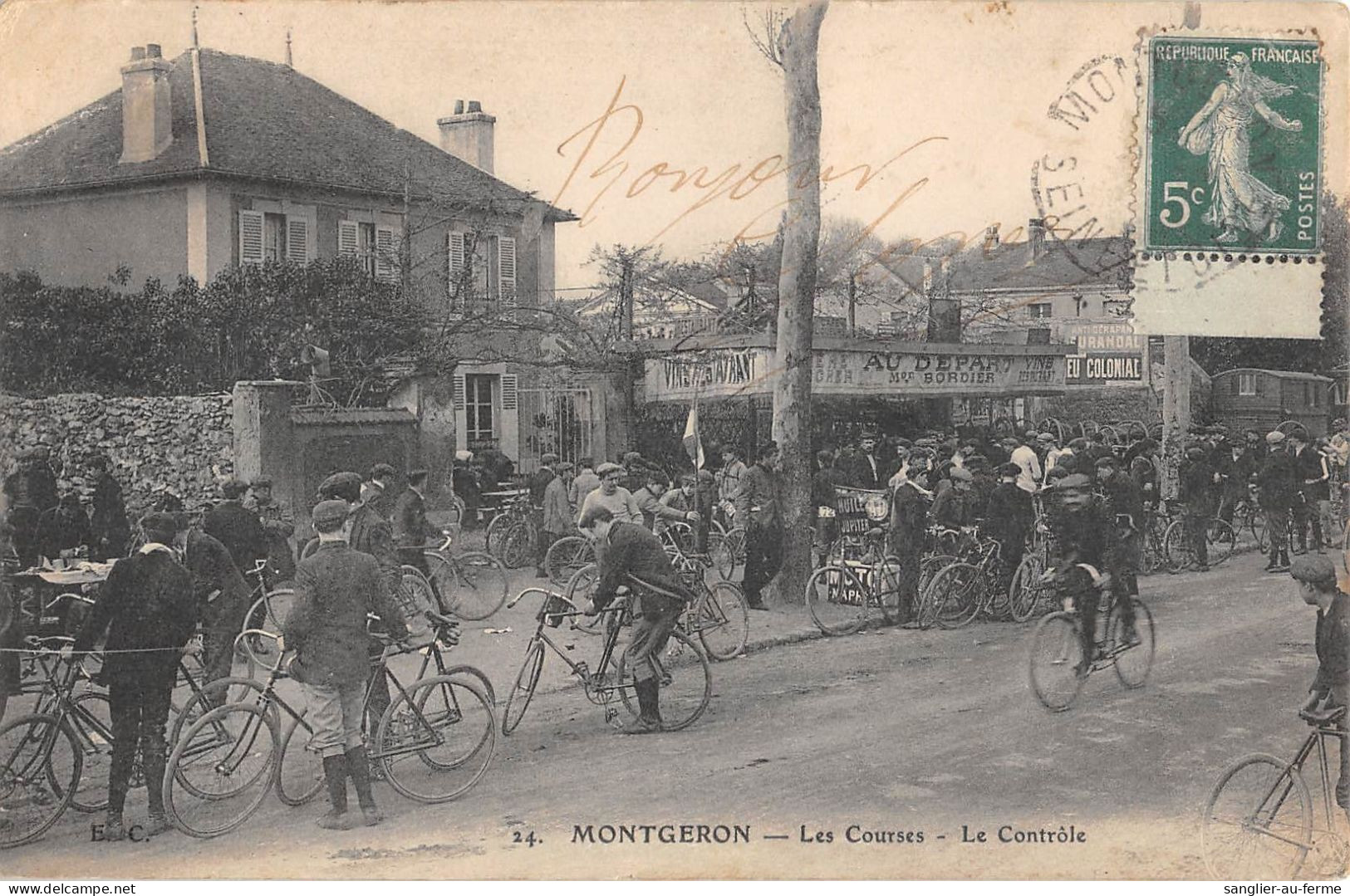 CPA 91 MONTGERON / LES COURSES / LE CONTROLE / CYCLISME - Montgeron