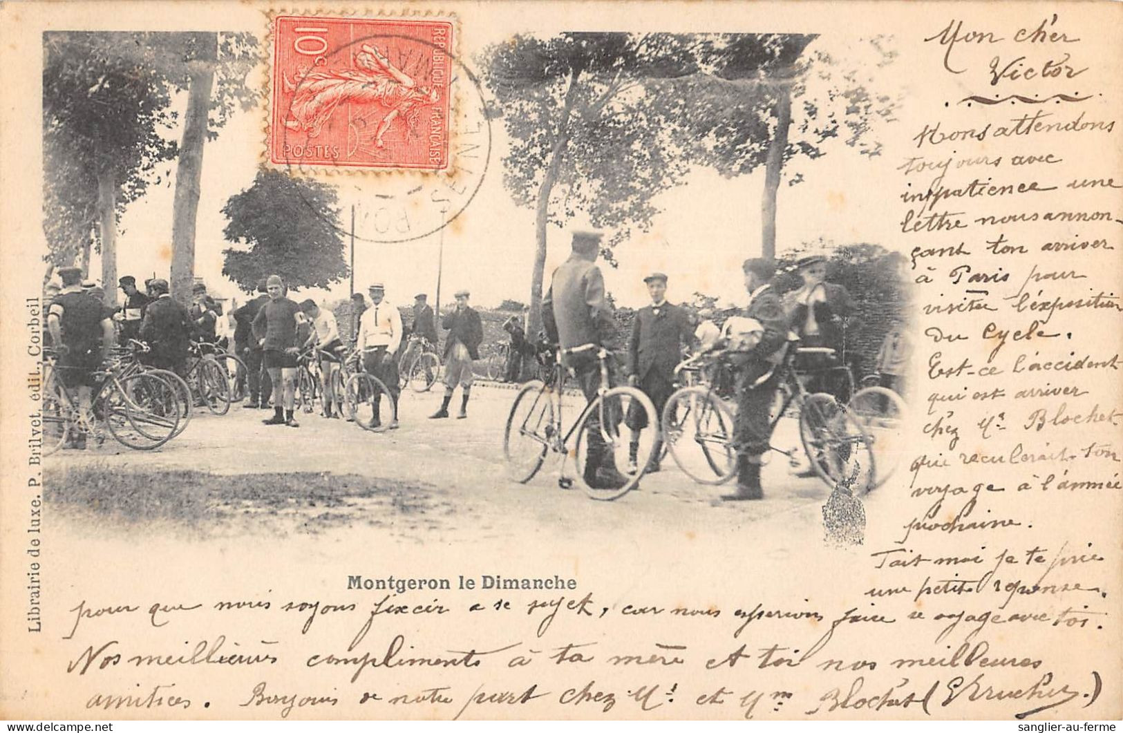 CPA 91 MONTGERON / LE DIMANCHE / CYCLISME - Montgeron