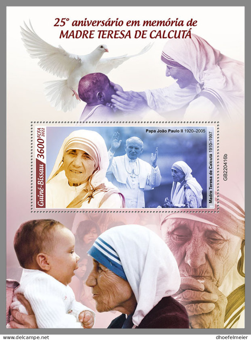 GUINEA BISSAU 2022 MNH Mother Teresa Mutter Teresa Mere Teresa S/S - OFFICIAL ISSUE - DHQ2311 - Mutter Teresa