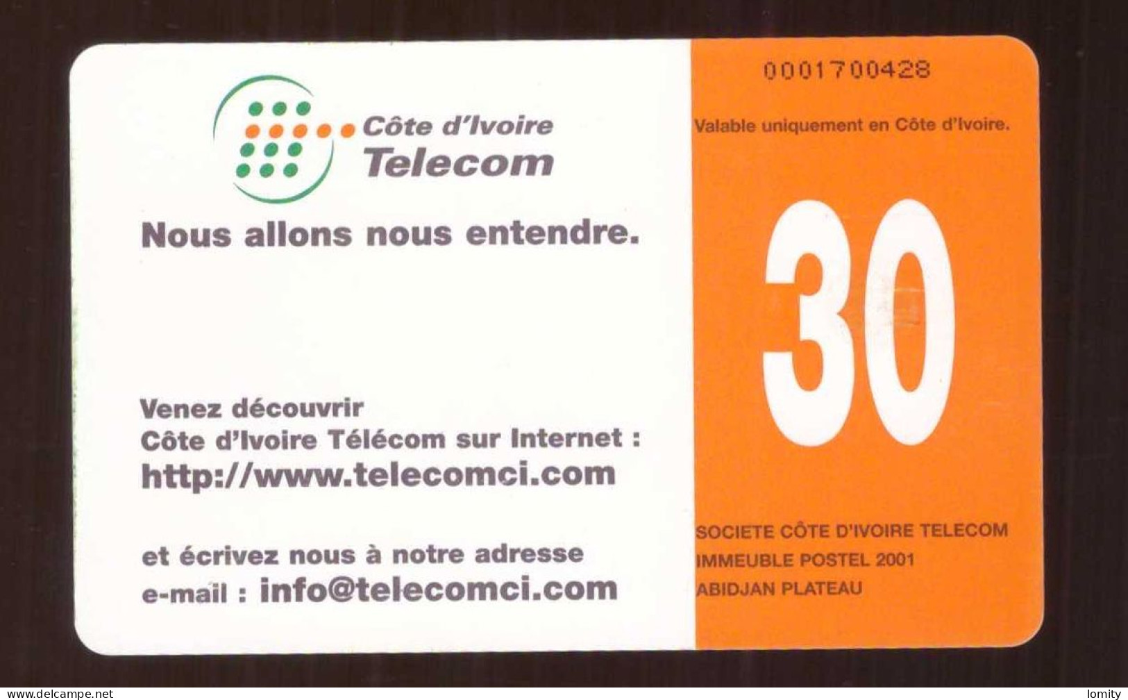 Télécarte Phonecard Cote D' Ivoire Telecom Citel Citelcarte - Ivoorkust