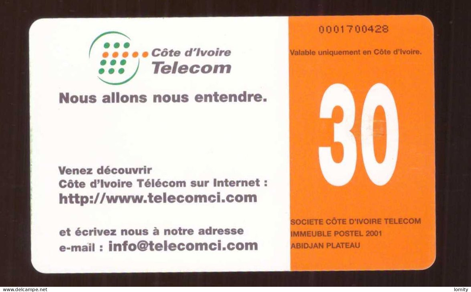 Télécarte Phonecard Cote D' Ivoire Telecom Citel Citelcarte - Costa D'Avorio