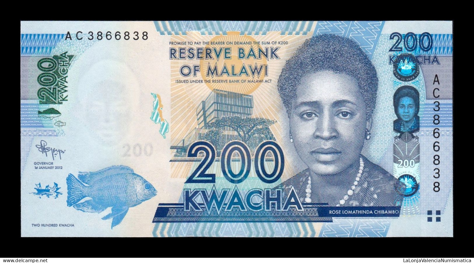 Malawi 200 Kwacha 2012 Pick 60a Sc Unc - Malawi